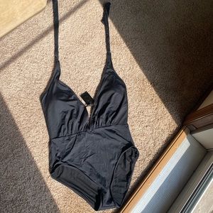 NWT. Black one piece swim suit.
